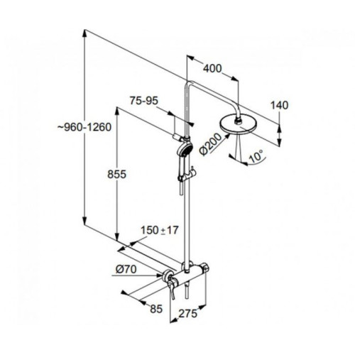 Душевая система Kludi Logo Dual Shower System, 6808505-00